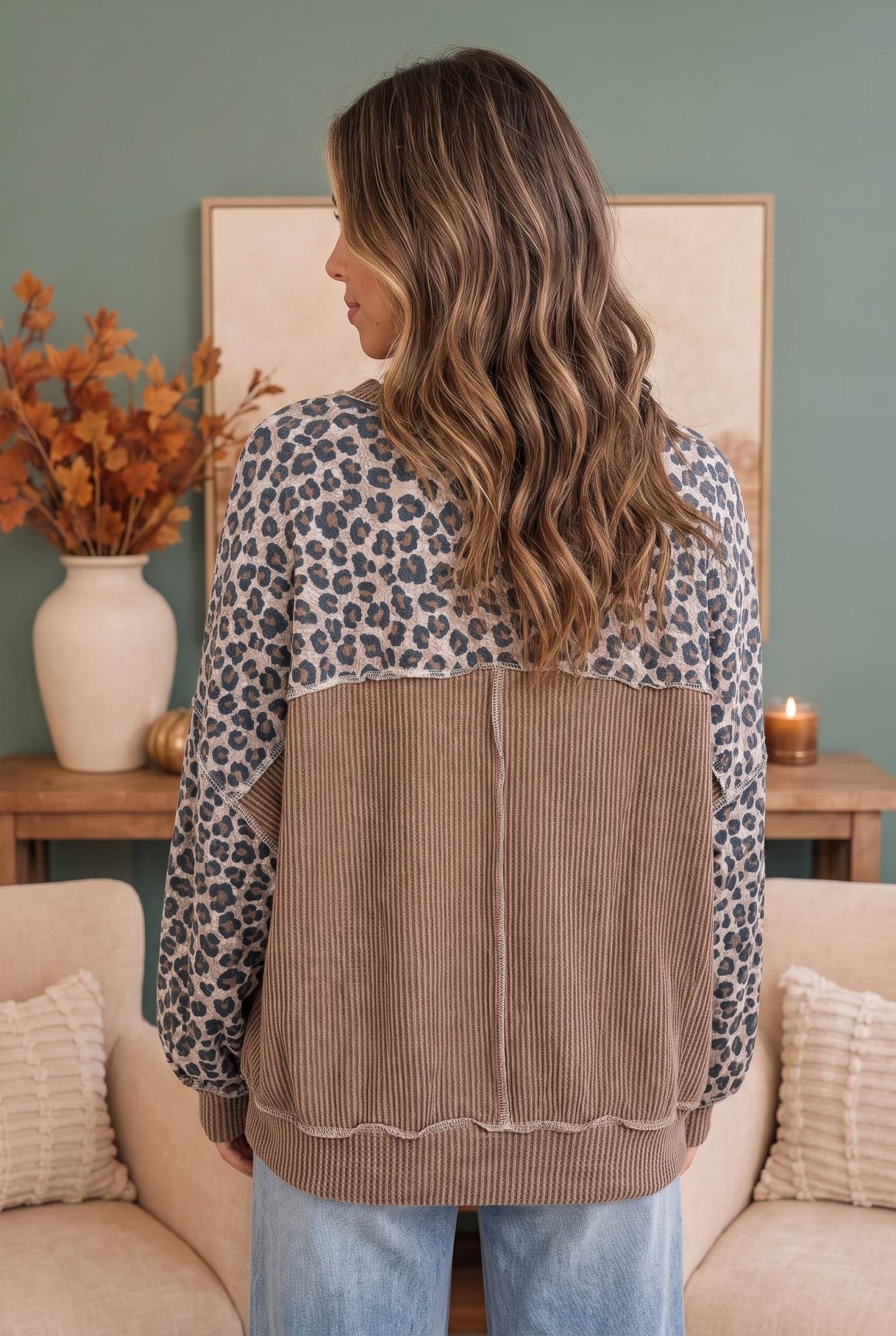 Wild At Heart Leopard Print Sweatshirt - Desert Sunday
