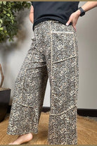 Wild Side Wide Leg Leopard Cargo Pants - Desert Sunday