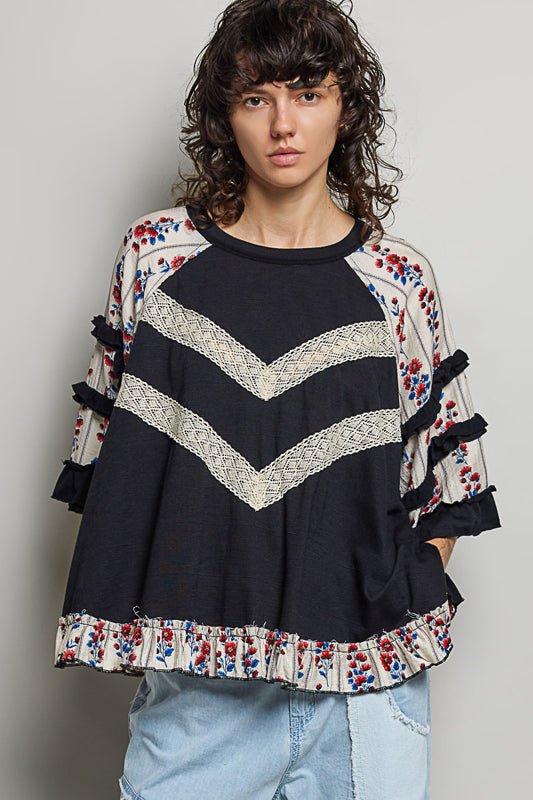 Wildflower Charm Lace Top - Desert Sunday