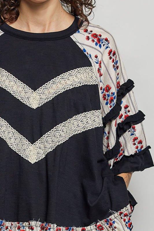 Wildflower Charm Lace Top - Desert Sunday