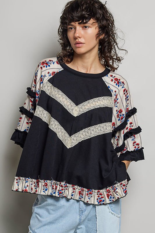 Wildflower Charm Lace Top - Desert Sunday