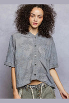 Wildflower Hooded Blouse in Grey - Desert Sunday