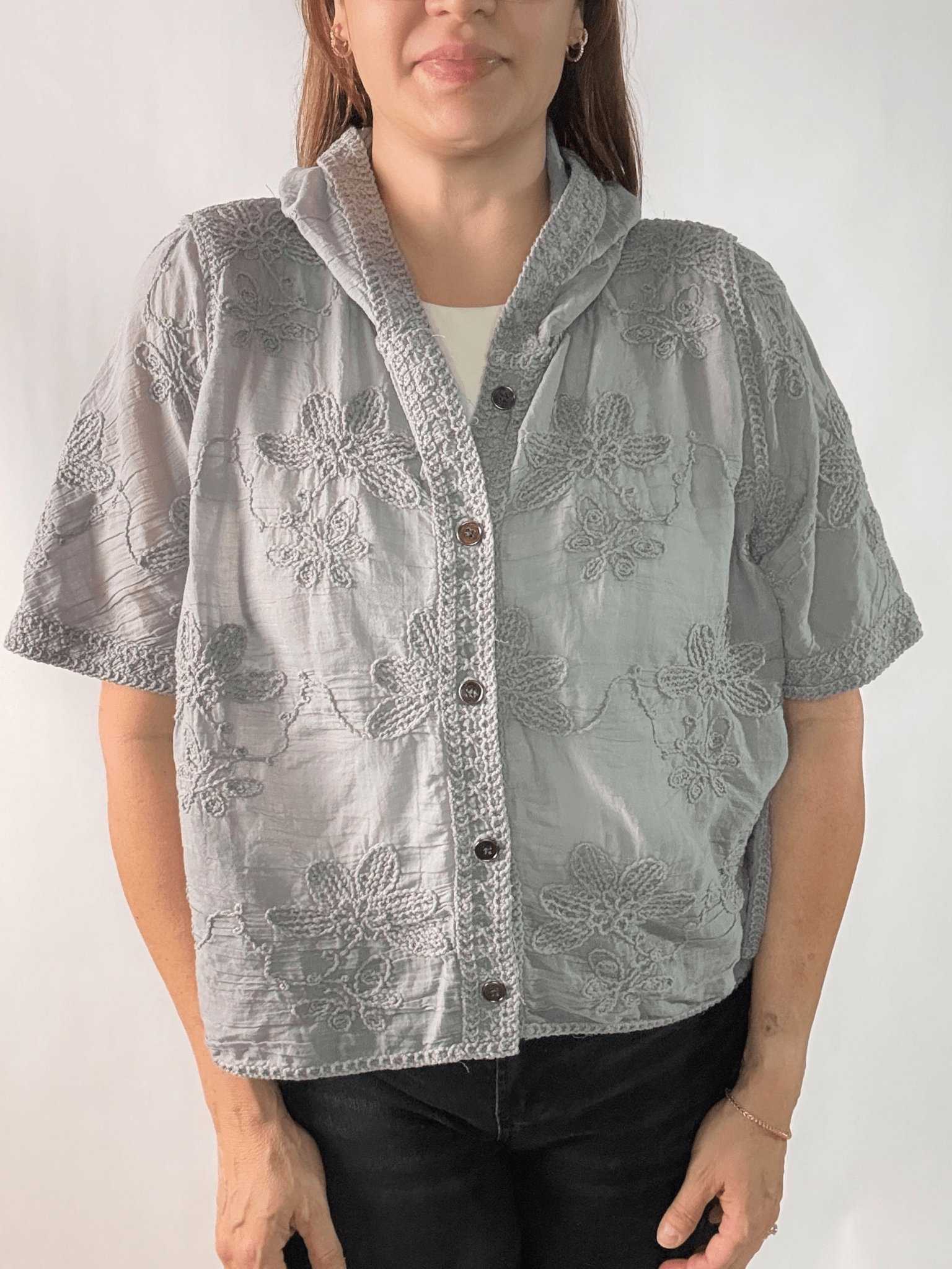 Wildflower Hooded Top in Gray - Desert Sunday