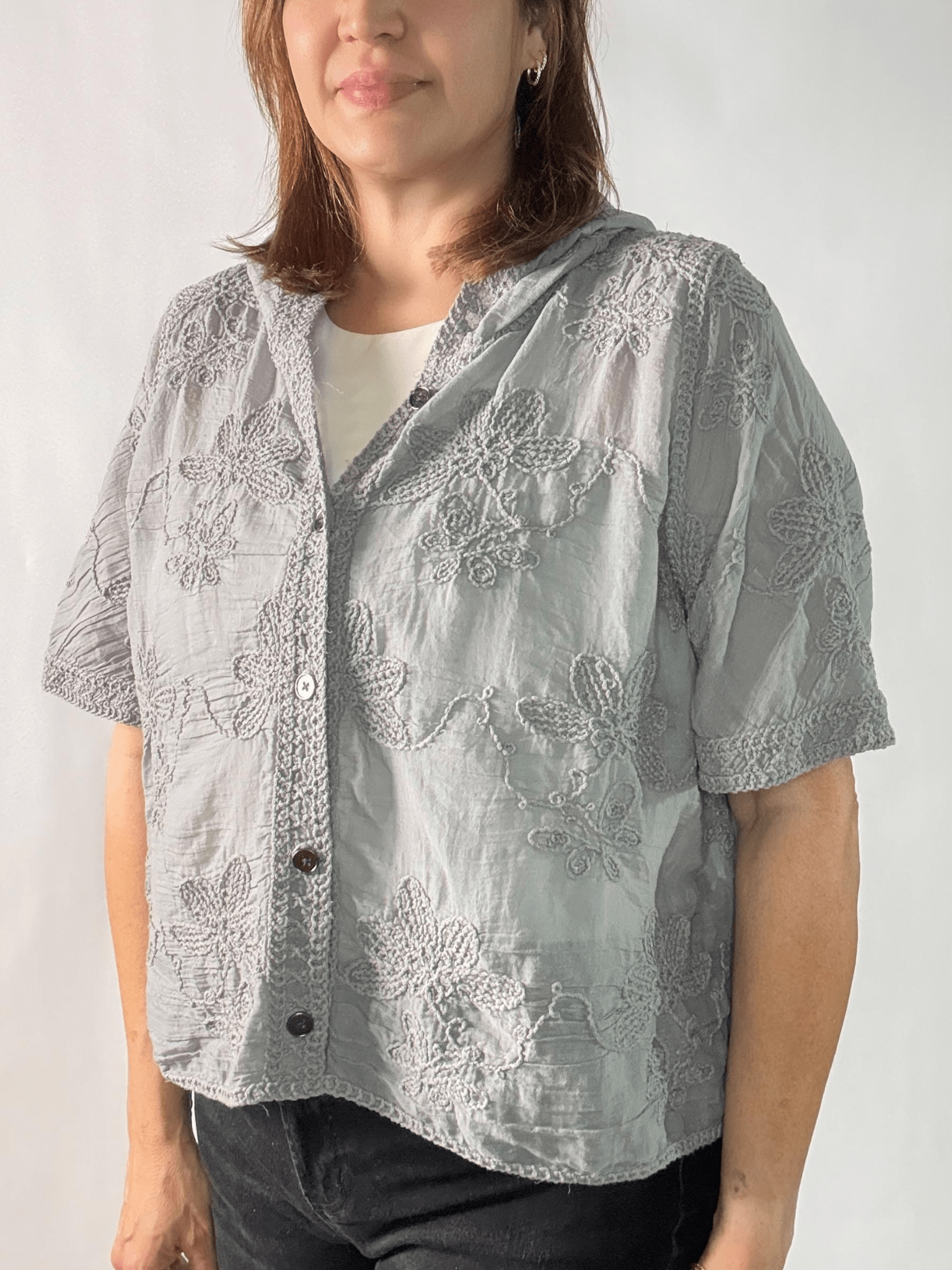 Wildflower Hooded Top in Gray - Desert Sunday