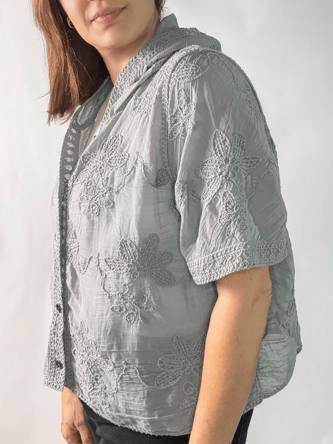 Wildflower Hooded Top in Gray - Desert Sunday