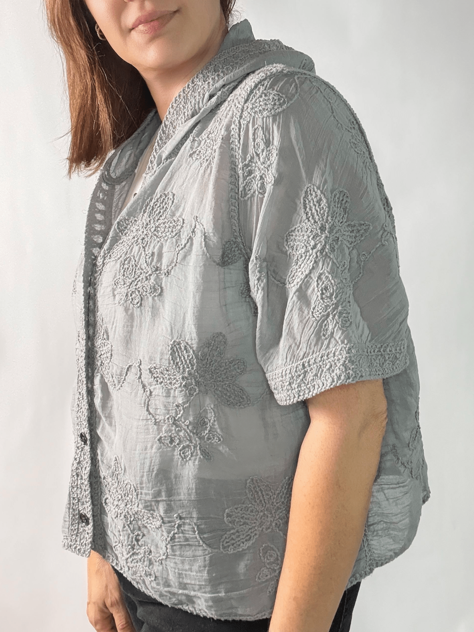 Wildflower Hooded Top in Gray - Desert Sunday