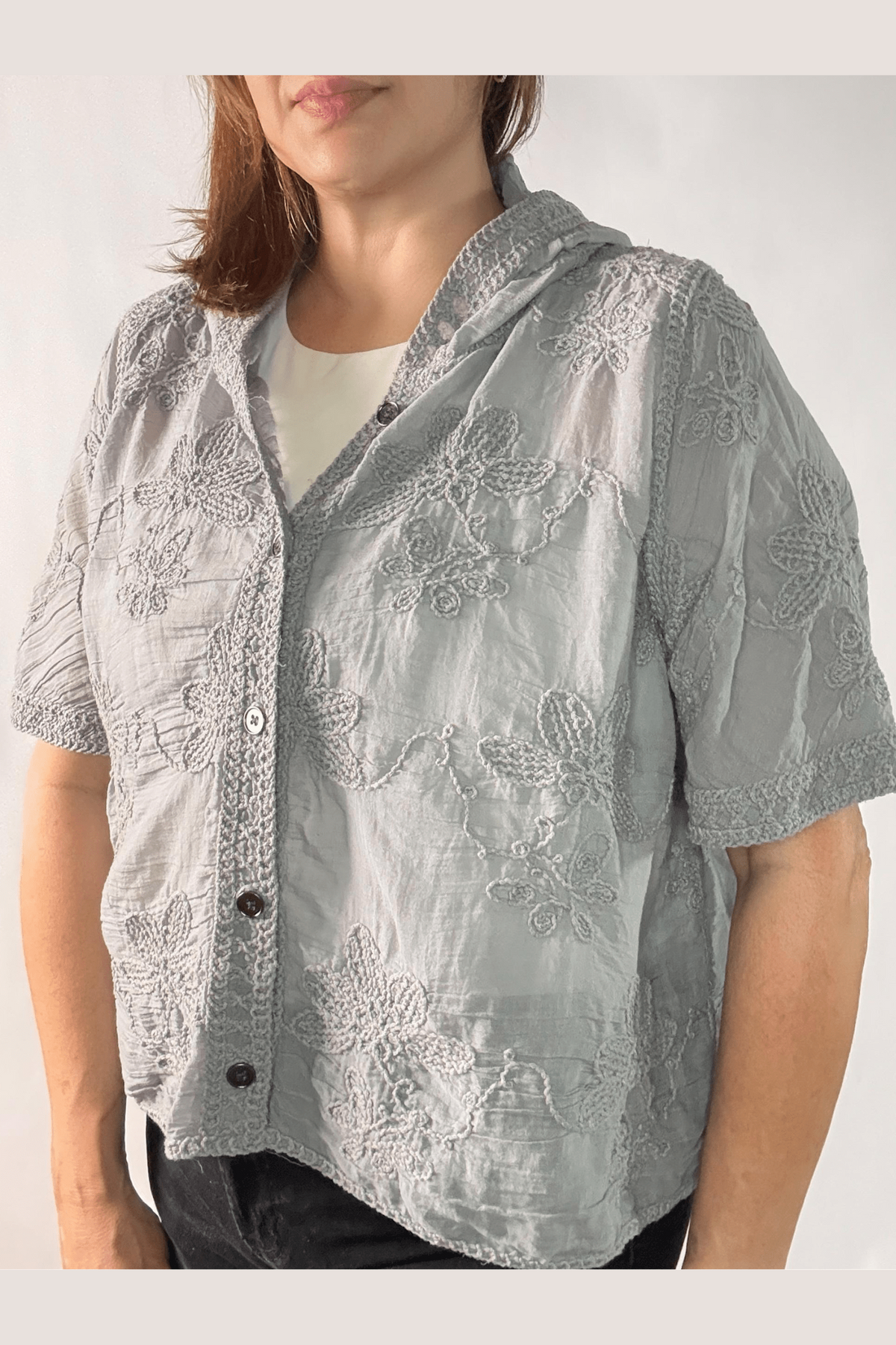 Wildflower Hooded Top in Gray - Desert Sunday