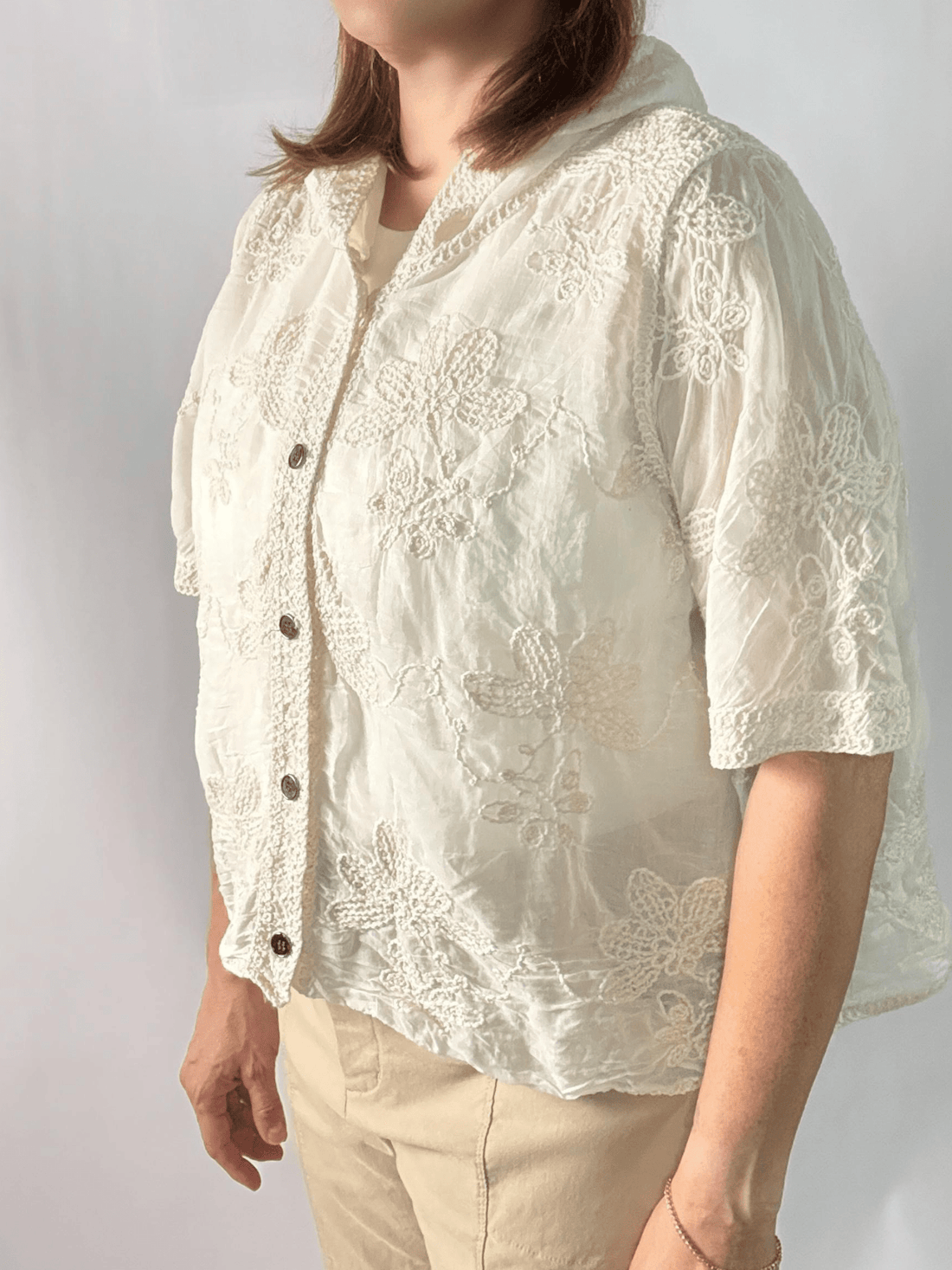 Wildflower Hooded Top in Natural - Desert Sunday