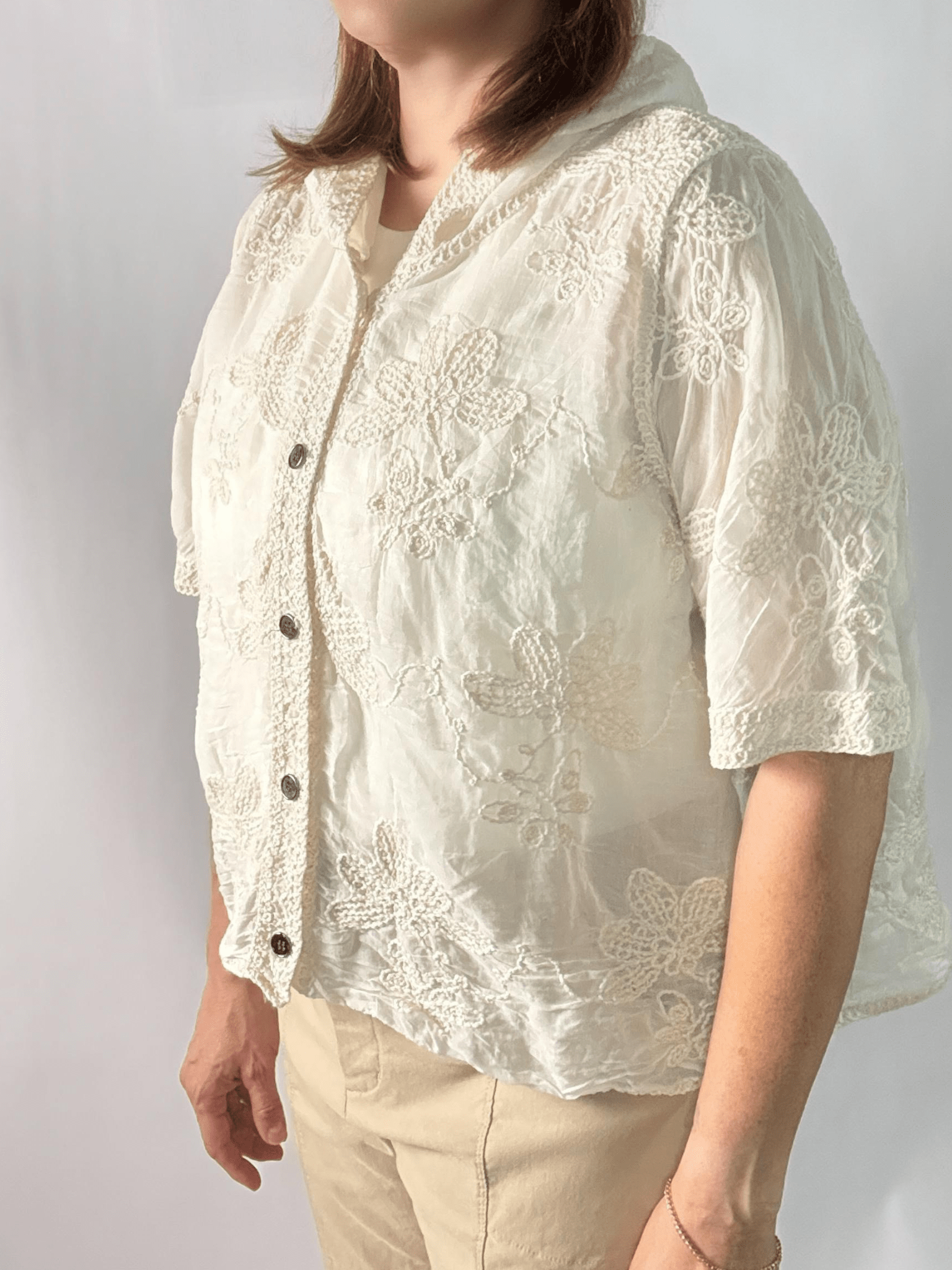Wildflower Hooded Top in Natural - Desert Sunday
