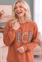 Witchy Plaid Patch Sweatshirt - Desert Sunday