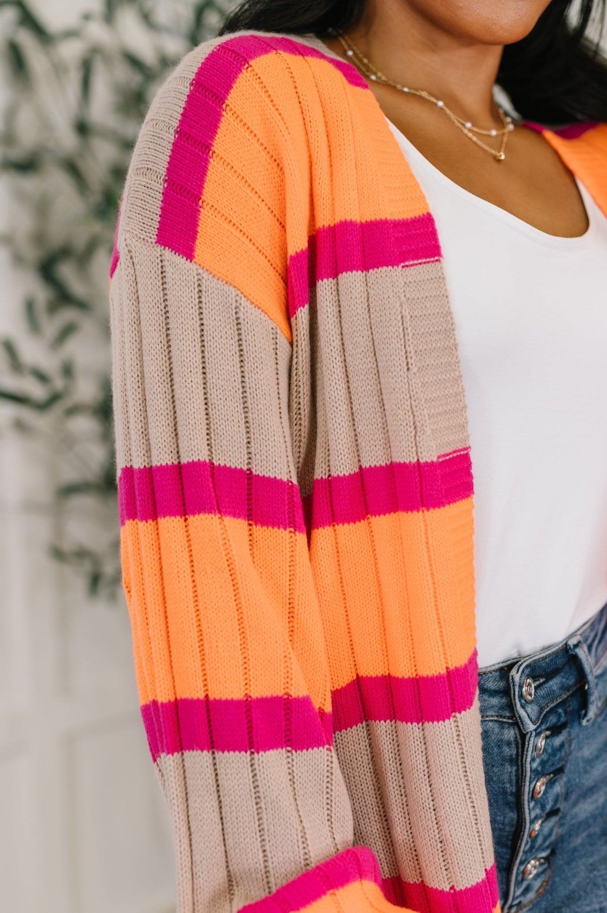 Your Opinion Matters Striped Cardigan - Desert Sunday