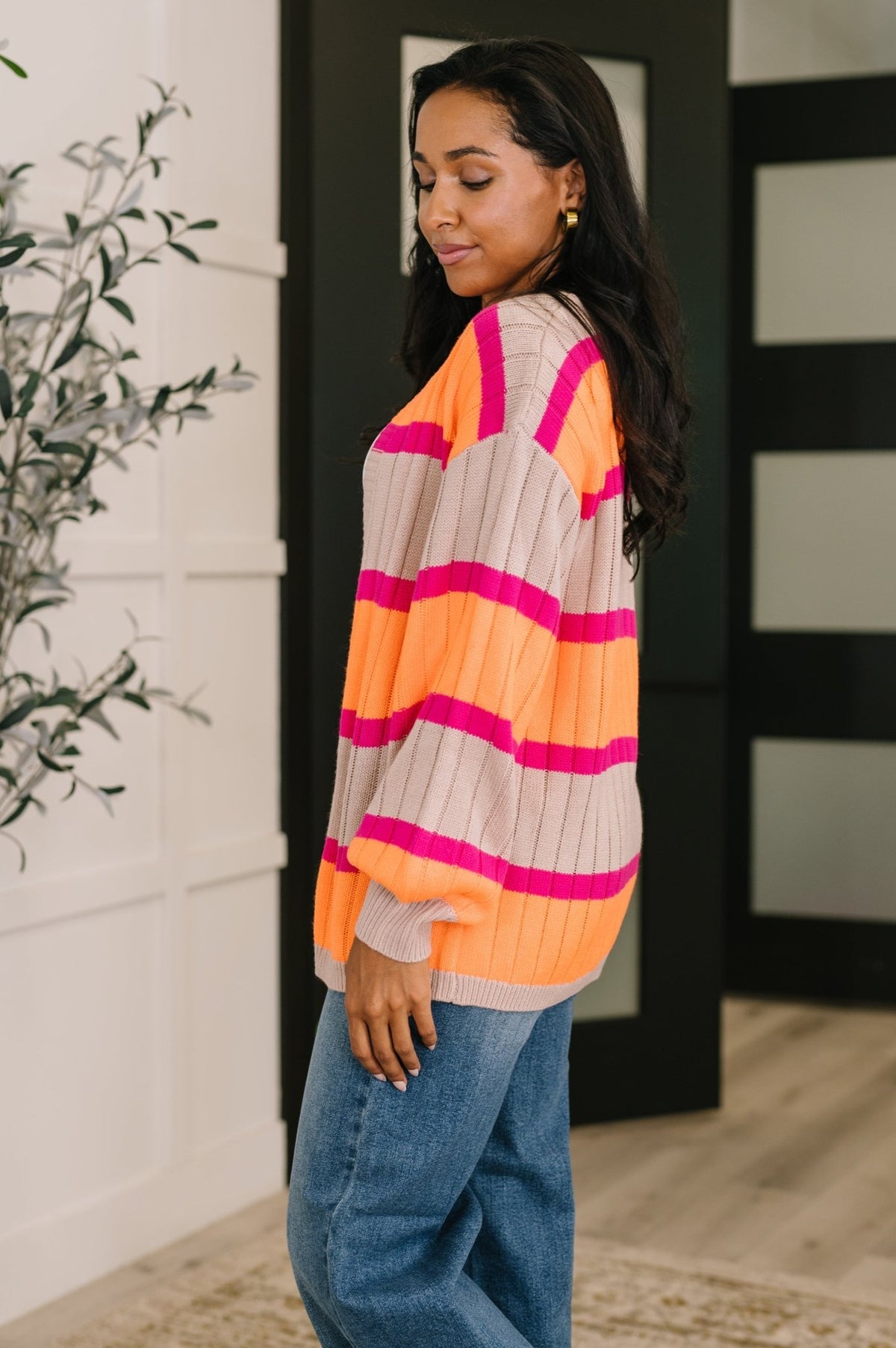Your Opinion Matters Striped Cardigan - Desert Sunday