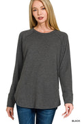 Zenana Baby Waffle Long Sleeve Top - Desert Sunday