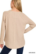 Zenana Baby Waffle Long Sleeve Top - Desert Sunday
