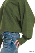 Zenana Boat Neck Balloon Sleeve Sweater - Desert Sunday