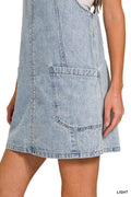 Zenana Denim Overall Dress with Front Pockets - Desert Sunday