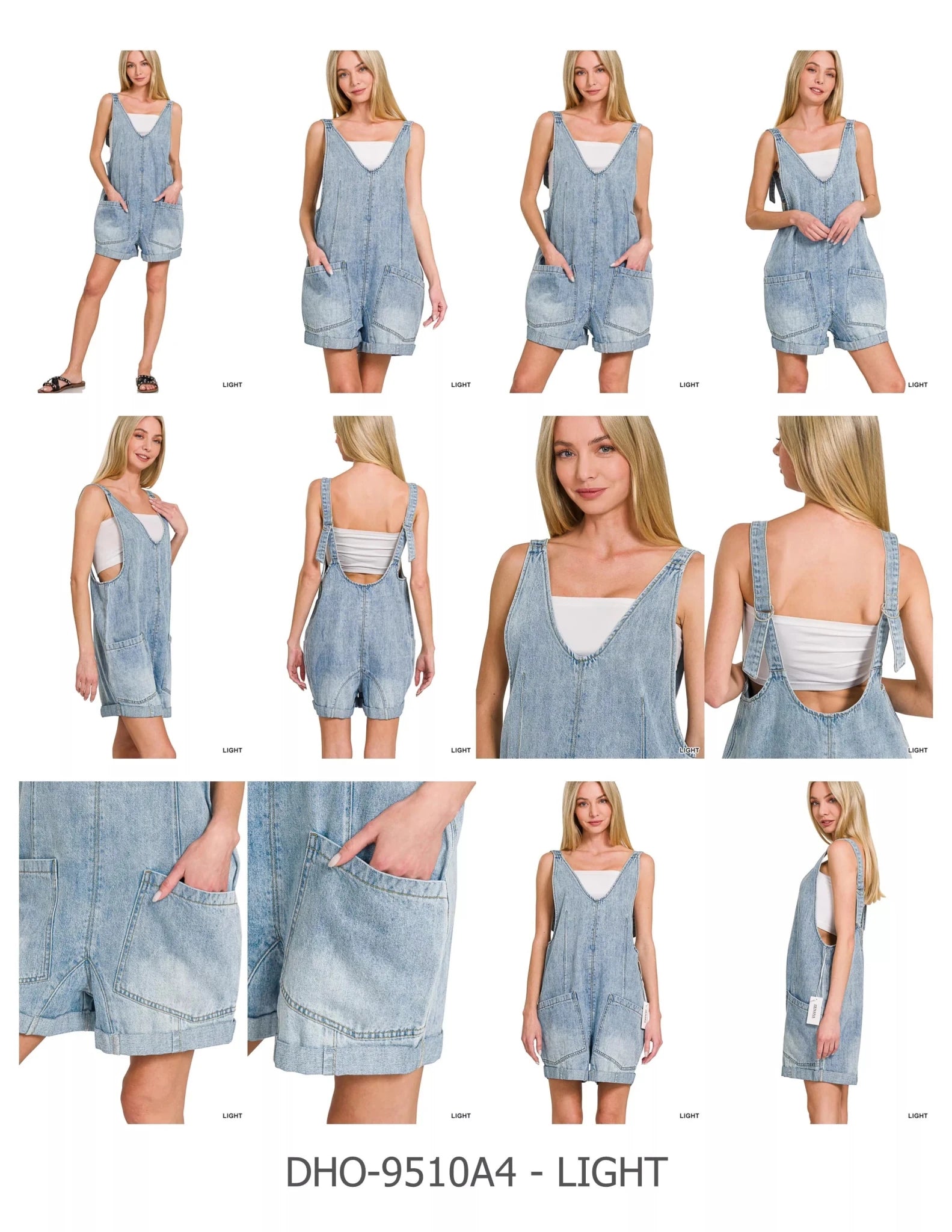 Zenana Denim Short Overalls - Desert Sunday