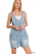 Zenana Denim Short Overalls - Desert Sunday