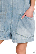 Zenana Denim Short Overalls - Desert Sunday