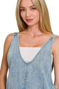 Zenana Denim Short Overalls - Desert Sunday
