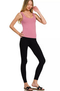 Zenana Double Layered Double Scoop Tank Top - Desert Sunday