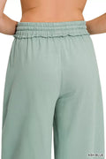 Zenana French Terry Wide Leg Sweatpants - Desert Sunday