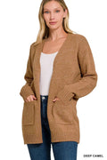 Zenana Open Front Sweater Cardigan - Desert Sunday