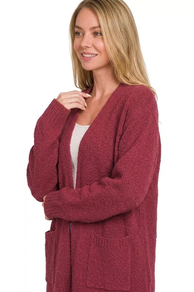 Zenana Open Front Sweater Cardigan - Desert Sunday