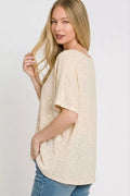 Zenana Oversized Slub Hacci Top - Desert Sunday
