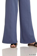 Zenana Scuba Collared Pullover & Center Seam Pants Set - Desert Sunday