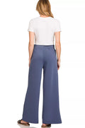 Zenana Scuba Collared Pullover & Center Seam Pants Set - Desert Sunday