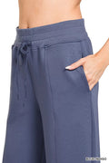 Zenana Scuba Collared Pullover & Center Seam Pants Set - Desert Sunday