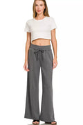 Zenana Scuba Collared Short Sleeve Pullover & Center Seam Pants Set - Desert Sunday