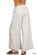 Zenana Scuba Drawstring Wide Leg Pants - Desert Sunday