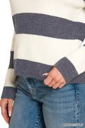 Zenana Striped Collared Sweater - Desert Sunday