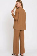 Zenana Viscose Sweater Top & Pants Set - Desert Sunday