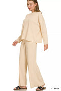 Zenana Viscose Sweater Top & Pants Set - Desert Sunday
