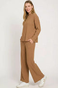 Zenana Viscose Sweater Top & Pants Set - Desert Sunday