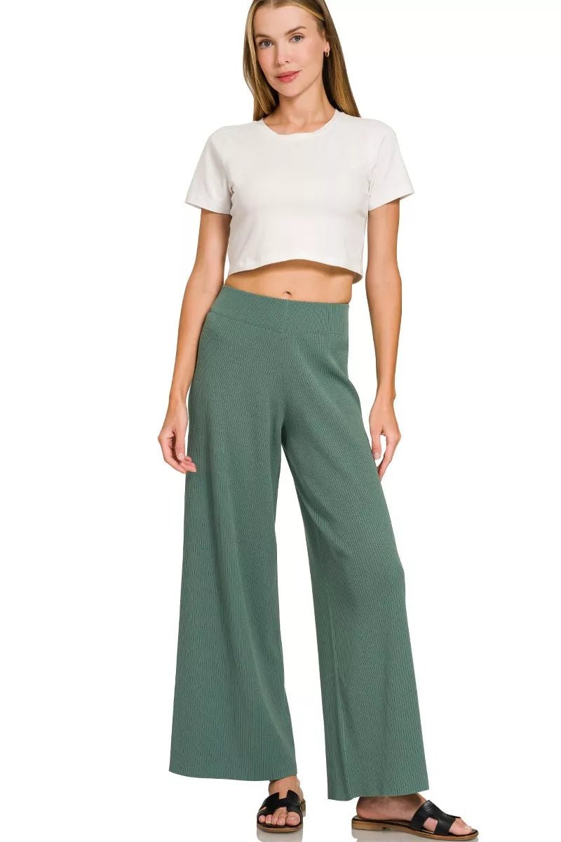 Zenana Viscose Sweater Top & Pants Set - Desert Sunday