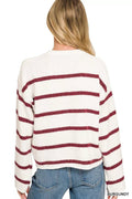 Zenana Wool Blend Striped Sweater - Desert Sunday
