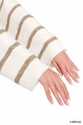 Zenana Wool Blend Striped Sweater - Desert Sunday